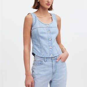 Madewell Light Blue Denim Tank Top